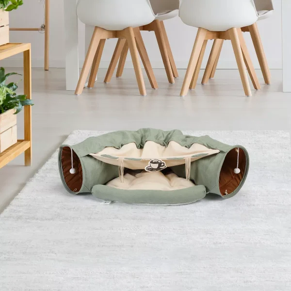 DOMETOUR Cat Tunnel Bed with Hanging Toys Cats Toy for Indoor - Image 2