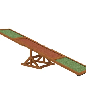 PawHut Wooden Dog Agility Seesaw for Training and Exercise, Platform Equipment Run Game Toy Weather Resistant Pet Supplies
