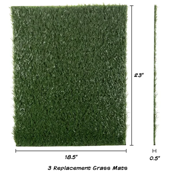 Set of 3 Replacement Turf Grass Mats for Potty Training - Dog Housebreaking Supplies for Puppies and Small Pets by PETMAKER - Image 2