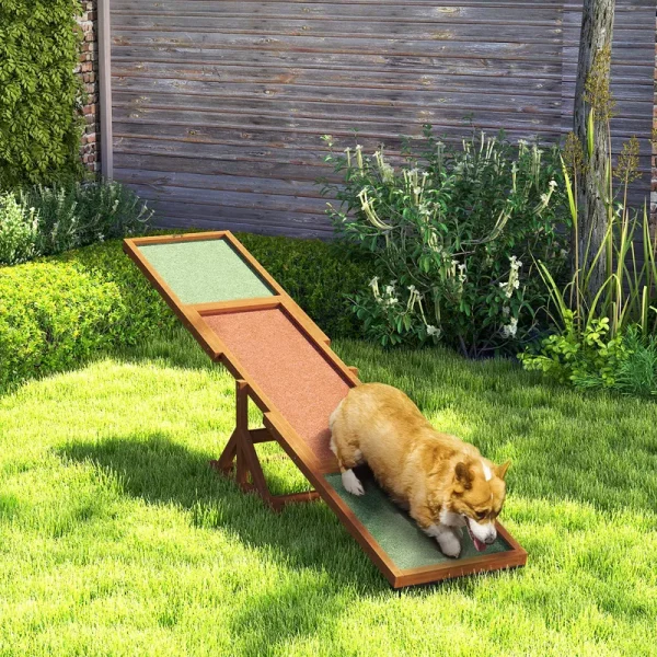 PawHut Wooden Dog Agility Seesaw for Training and Exercise, Platform Equipment Run Game Toy Weather Resistant Pet Supplies - Image 2