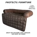 30x30.5 Water-Resistant Pet Furniture Protector with Memory Foam Bolster and Quilted Fabric