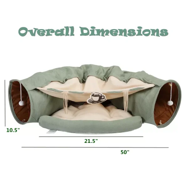 DOMETOUR Cat Tunnel Bed with Hanging Toys Cats Toy for Indoor - Image 4